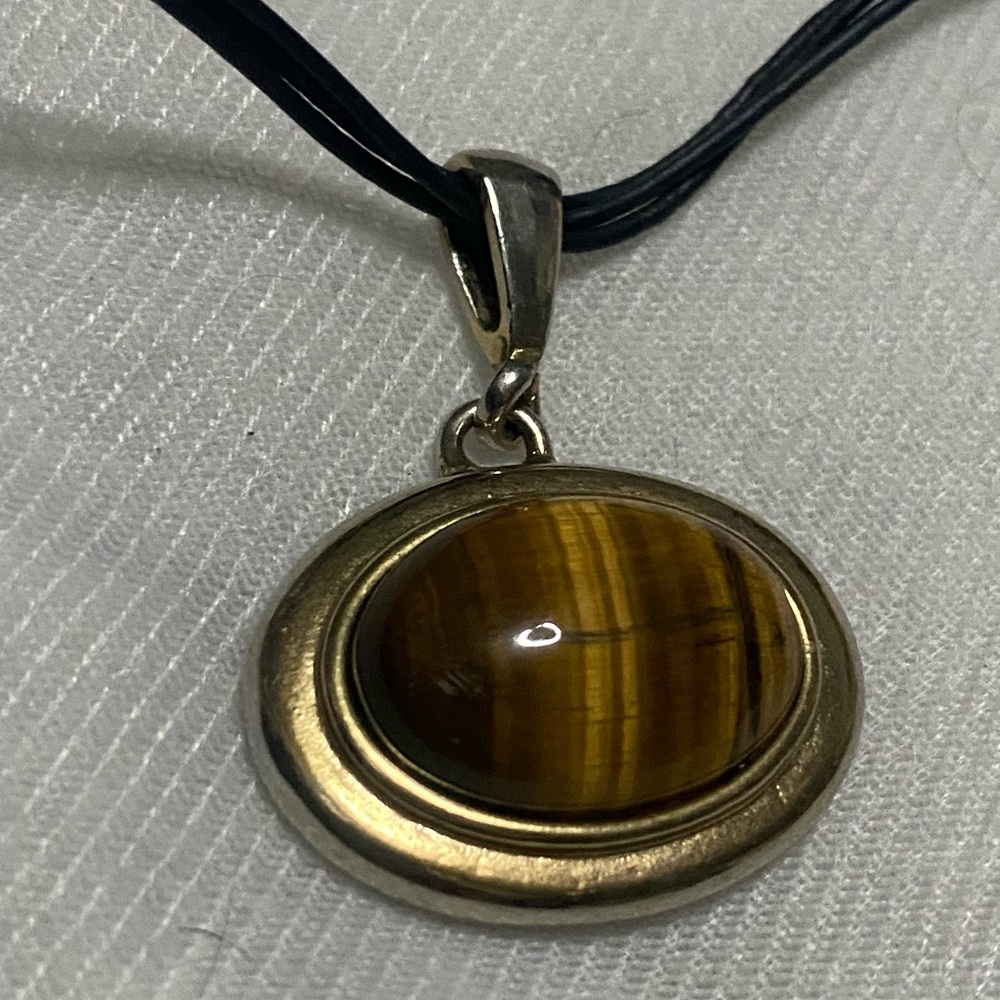 tiger's eye Gold and Brown Pendant Necklace